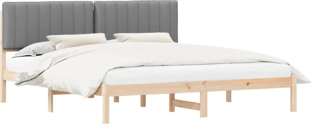 vidaXL Cadru de pat cu tăblie tapițată Gri deschis 180 x 200 cm