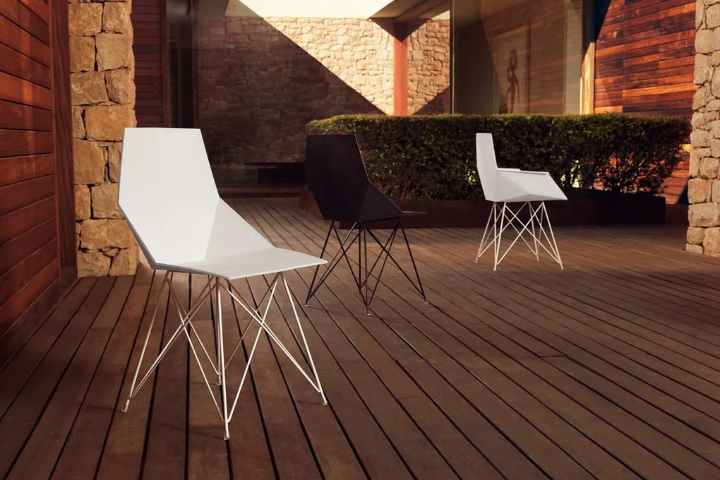 Set de 4 Scaune moderne cu brate de exterior / interior design premium FAZ INOX LEGS ARMCHAIR 54045 Vondom