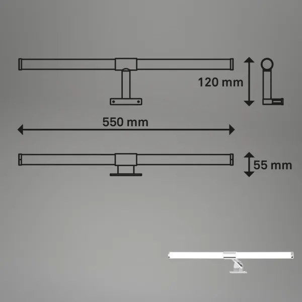 Briloner - Aplica LED pentru oglindă de baie SALA, 8W, 230V, 4000K, IP44