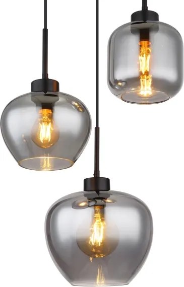 Globo 15549-3SH - Lampă suspendată pe cablu, finisaj mat, 3xE27/40W/230V, neagră