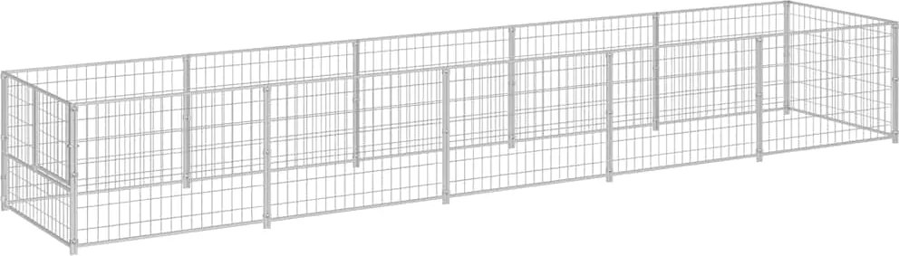 vidaXL Padoc pentru câini, argintiu, 5 m², oțel