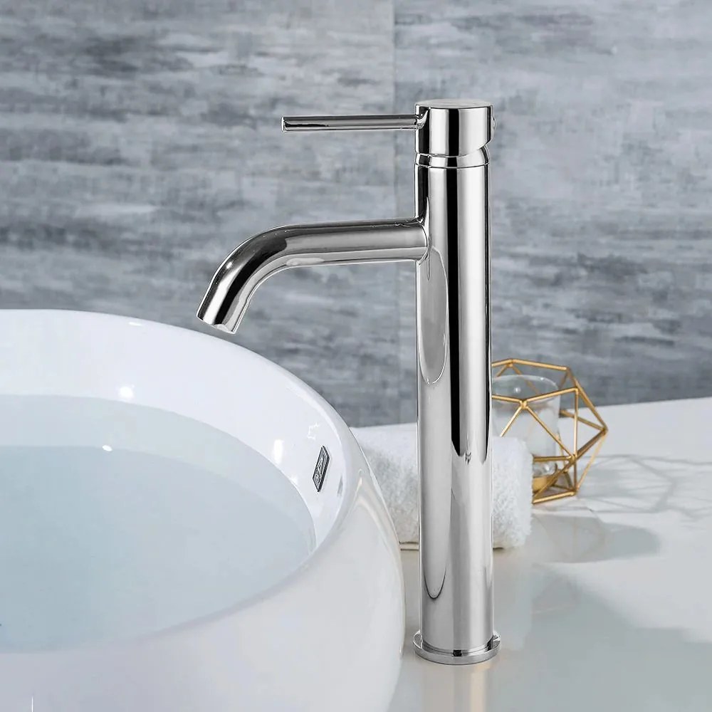 Baterie Lungo silver lucios înaltă - H 28 cm