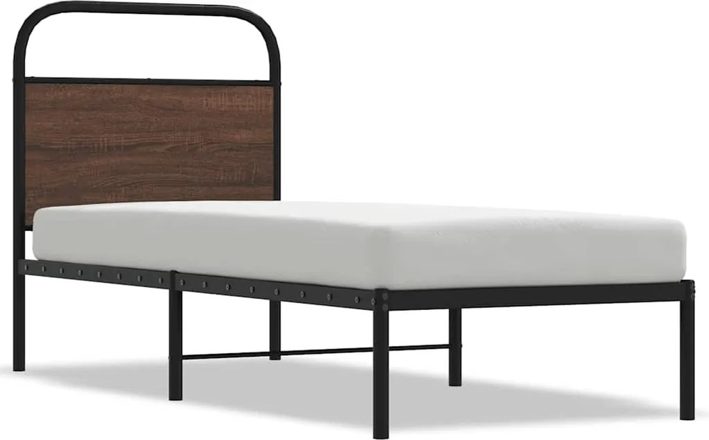 vidaXL Cadru de pat fără saltea 80x200cm Stejar maro lemn prelucrat