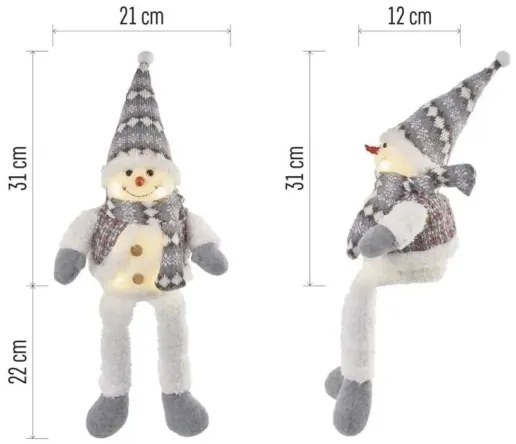 Decorațiune LED de Crăciun 6xLED/3xAA om de zăpadă