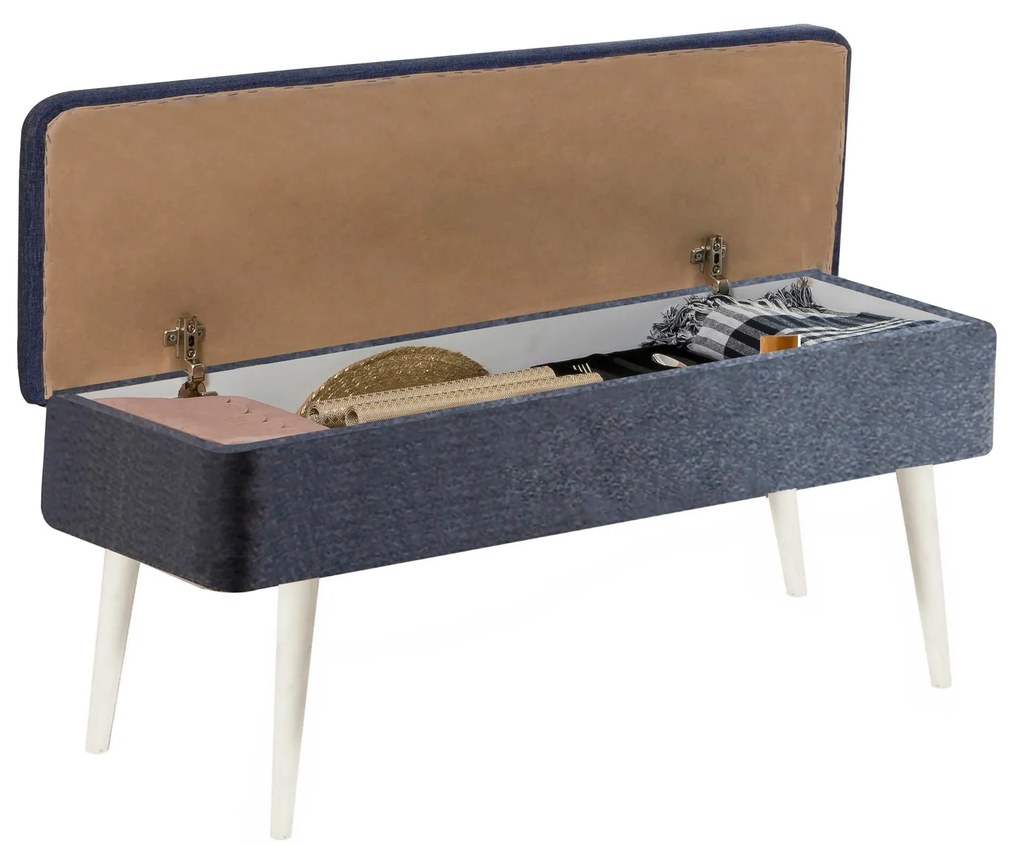 Set mobilier sufragerie Vlasta 2 (alb + bleumarin) albastru) (pentru 6 persoane). 1073084