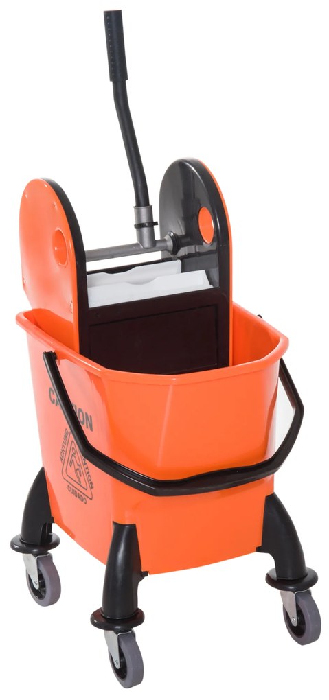 HOMCOM Carucior de Curățenie Profesional, Compact, Ideal pentru Spații Mici, 44×36×90 cm | Aosom Romania