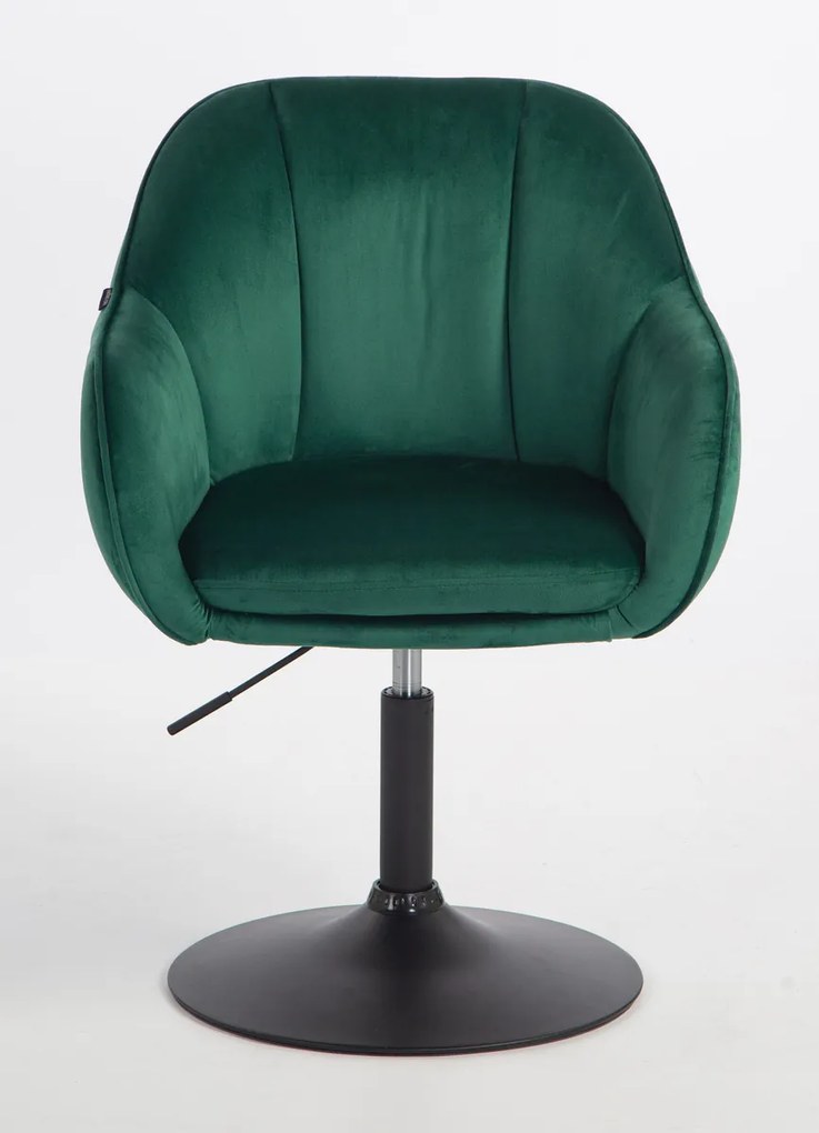 HR2055N Scaun Verde din Catifea cu Bază Neagră