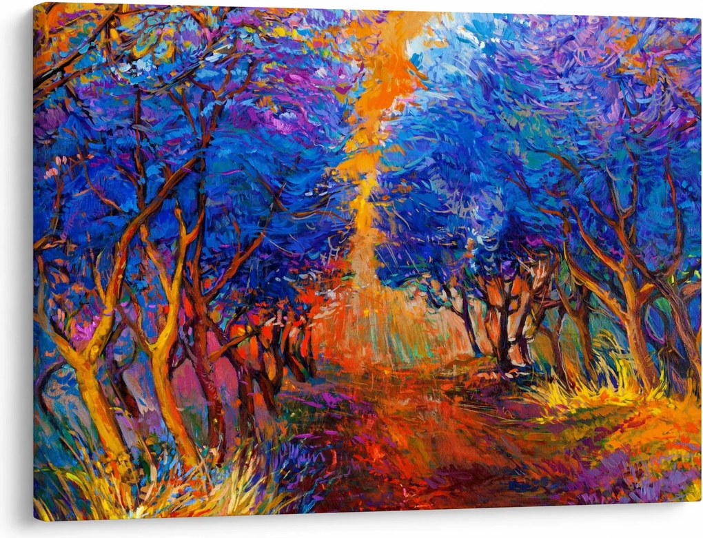 Tablou - Coroane de copac de toamnă, impresionism modern (70x50 cm)