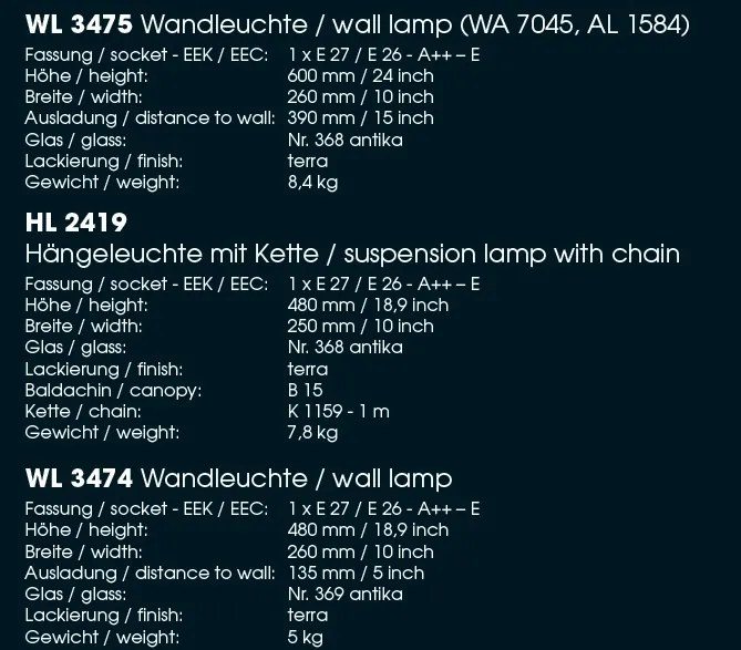 Aplica iluminat exterior din fier forjat, WL 3474