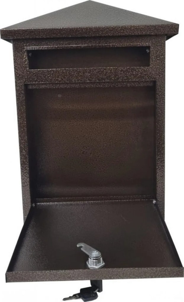 Cutie postala metalica cu 2 chei HouseXL® MailBox, Dimensiune 39X28X7.5 cm, Vopsita in camp electrostatic, Tabla groasa, Model casuta