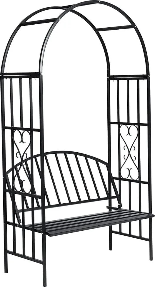 vidaXL Pergolă de trandafiri pentru grădină cu banchetă