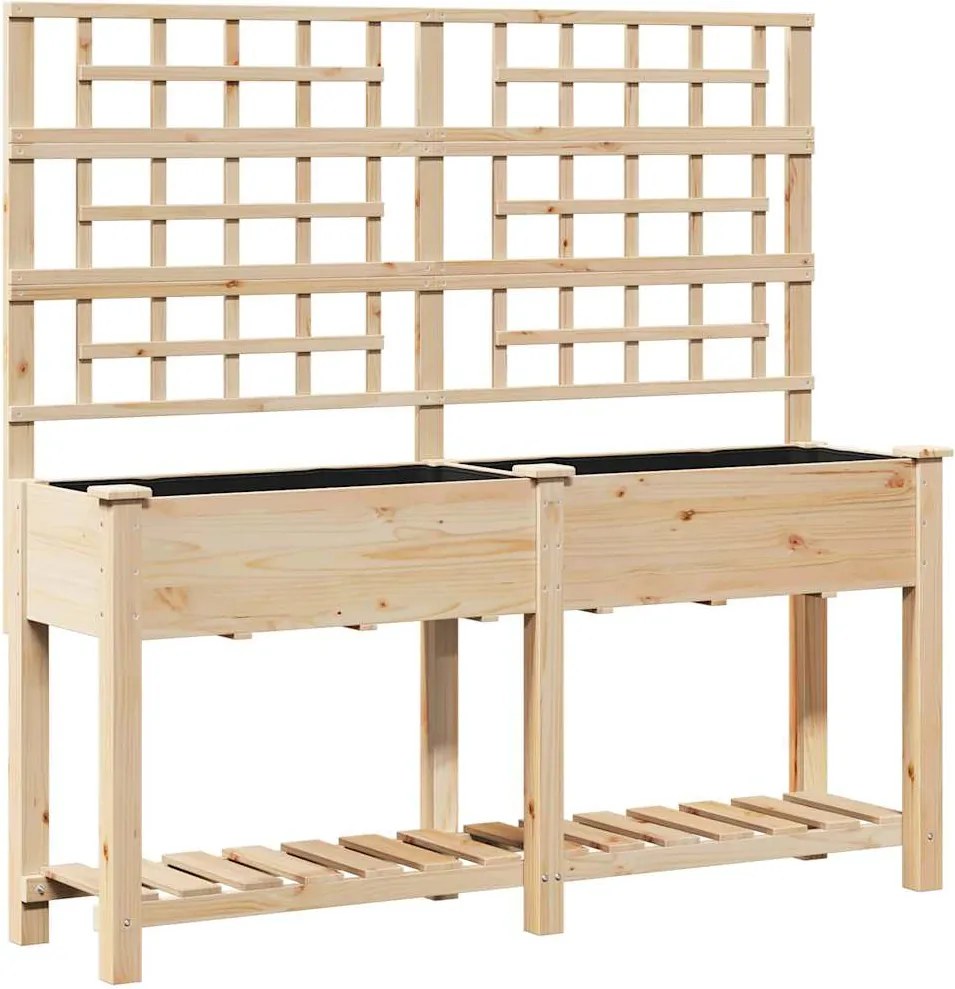 vidaXL Vază pentru Grădină Bej 161 x 46 x 152,5 cm Lemn de Brad Solid