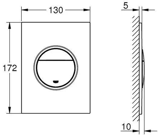 Clapeta de actionare Grohe Nova Cosmopolitan S antracit periat Hard Graphite