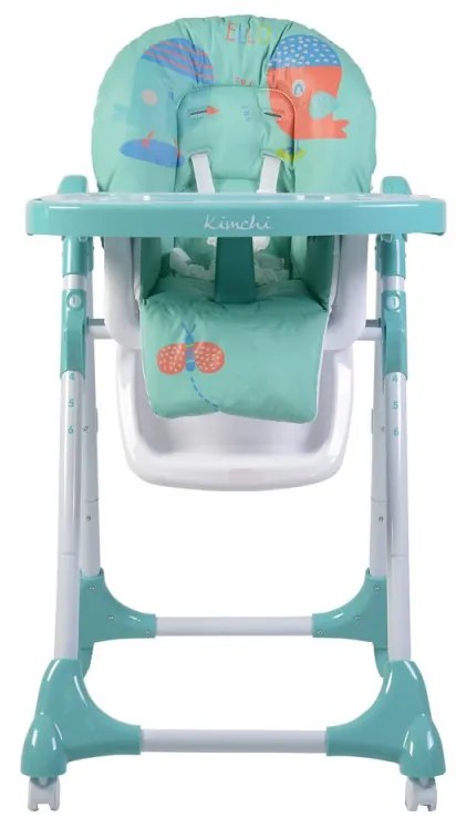 Scaun de masa premium pentru copii si bebe NOVOKIDS™ Kimchi Baby, 6 trepte de inaltime,Pliabil , Centura de siguranta 5 puncte, Spatar reglabil in 3