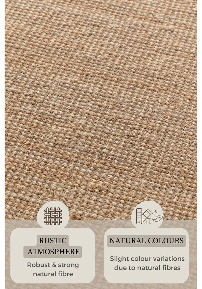 Covor în culoare naturală din iută 120x170 cm Bouclé – Hanse Home