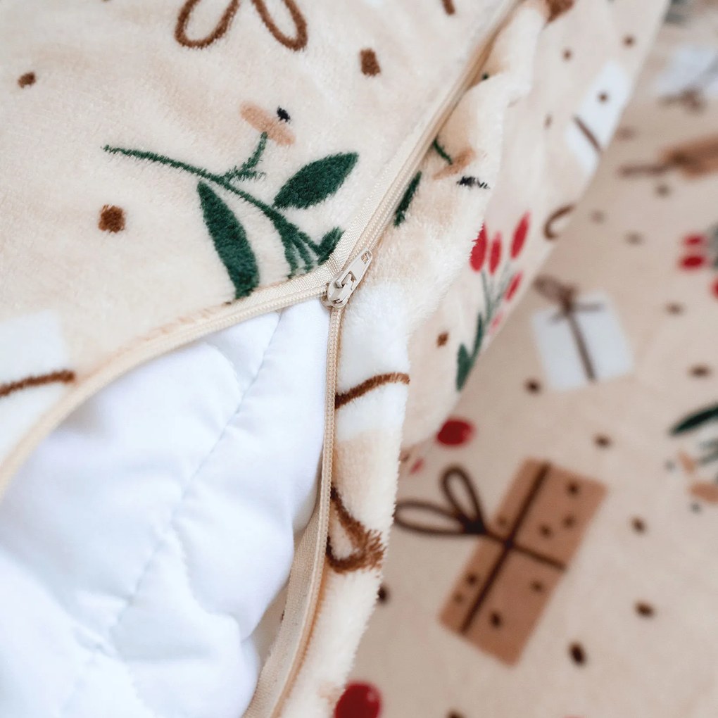 Goldea lenjerie de pat extra moale din micropluș - surpriză de crăciun 140 x 200 și 50 x 70 cm