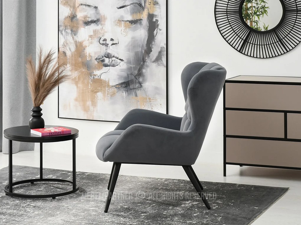 Fotoliu Kikino (grafit + negru). Promo -21%. 1110123