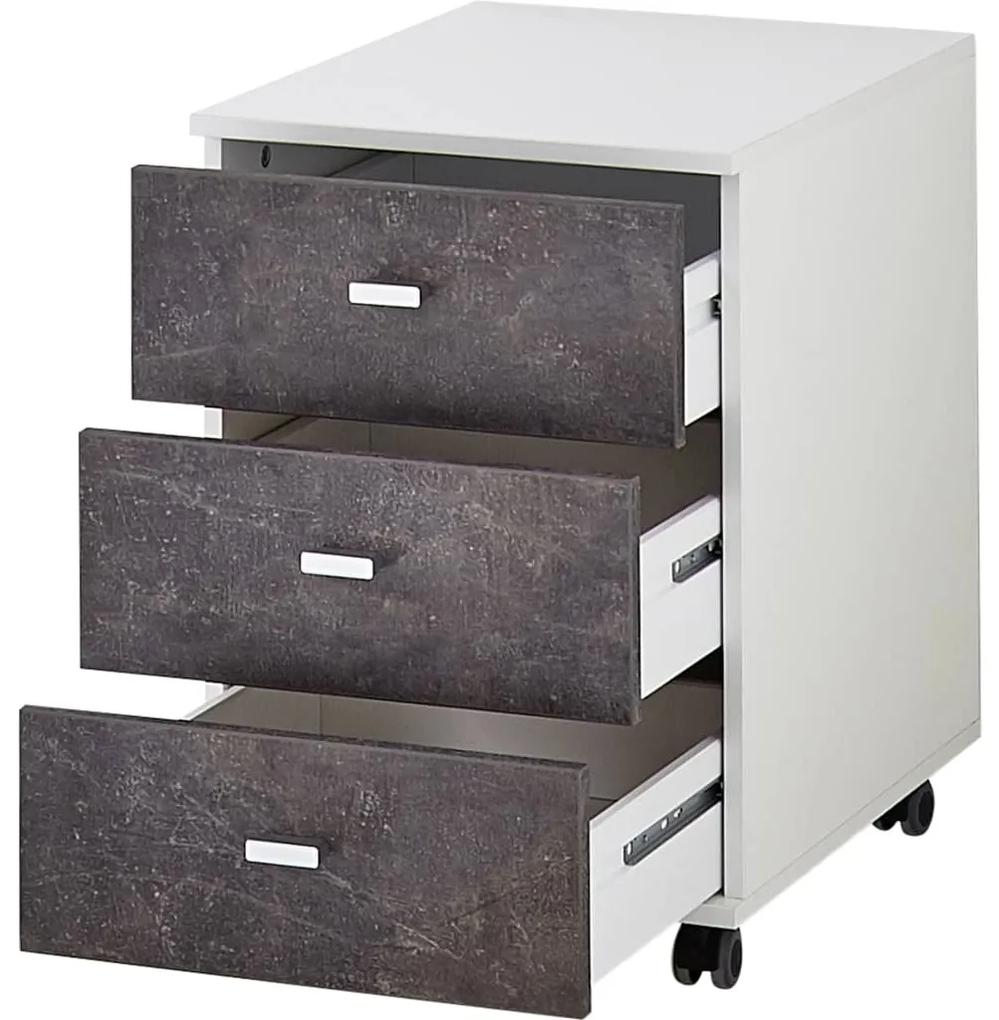 426458 Germania 426458  Rolling Filing Cabinet "Altino" 40x48,9x56,9 cm Basalto Dark and White