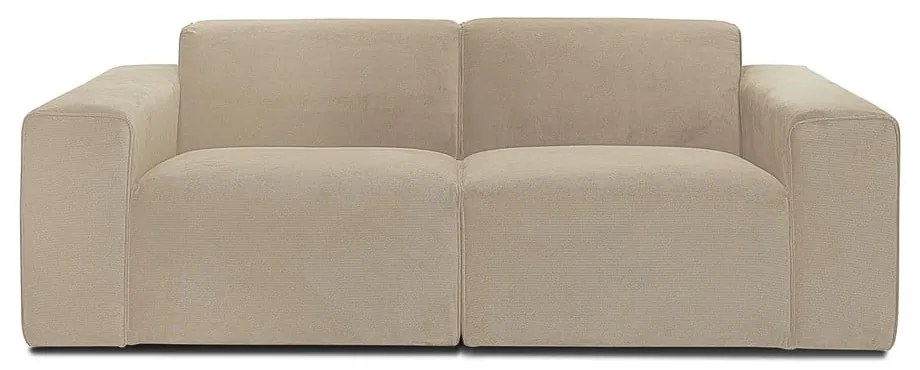 Canapea bej din catifea reiată 202 cm Sting - Scandic