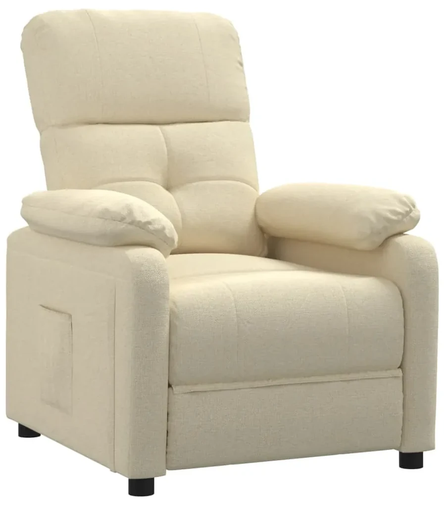 289671 vidaXL Fotoliu rabatabil, crem, material textil