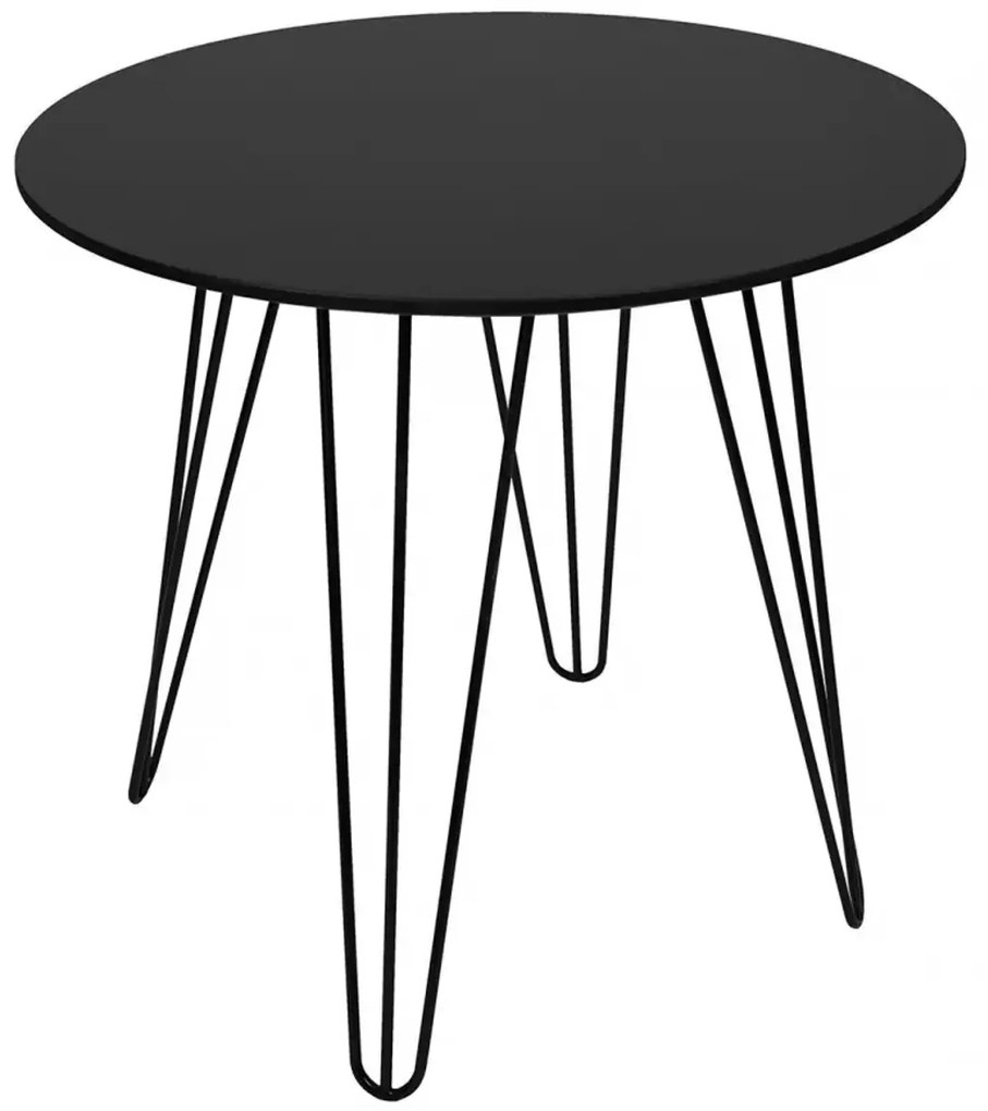 Masa de dining rotunda HARRY 90x90, negru