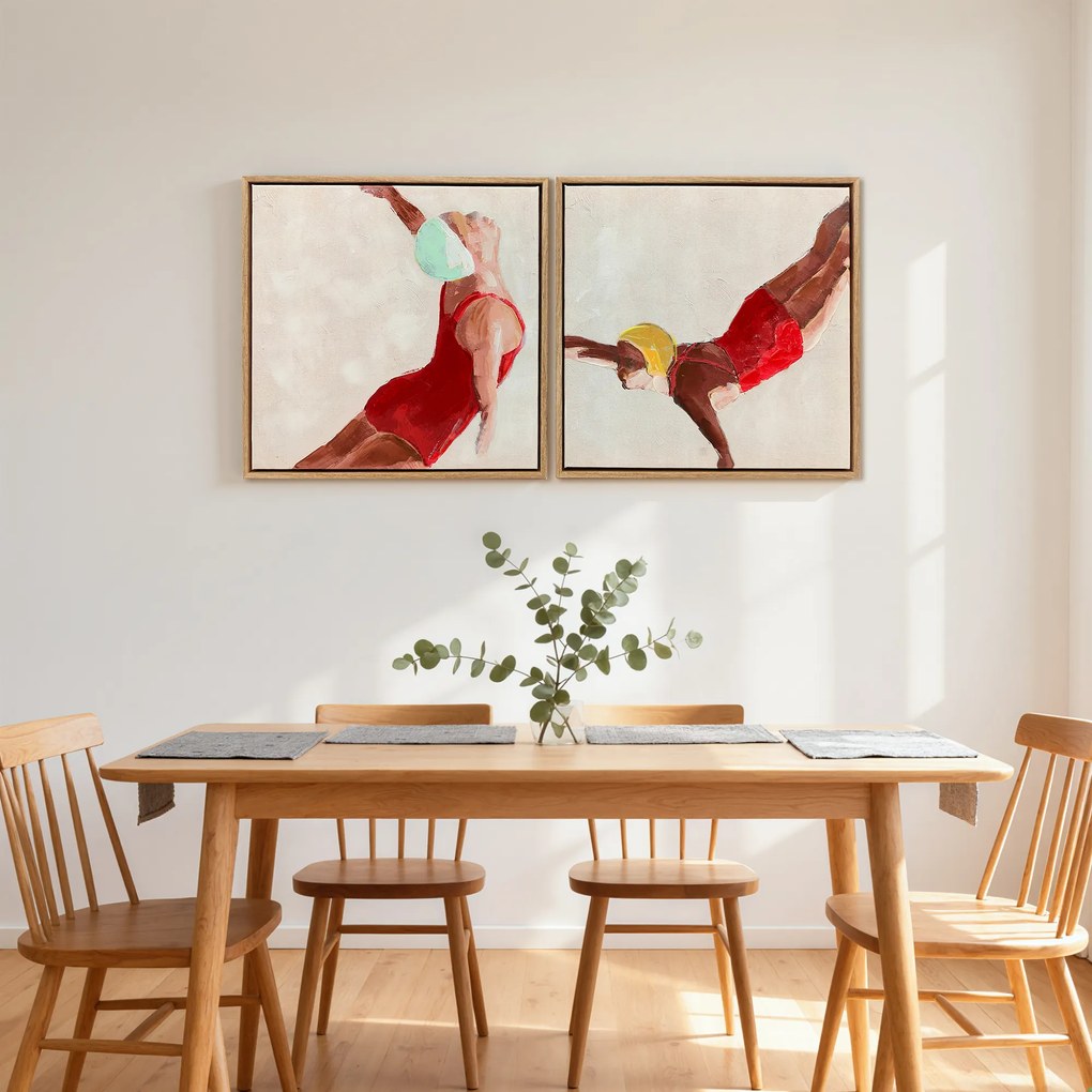 HOMCOM Set de 2 Tablouri pe Pânză, Artă Murală Modernă, Imprimare Artistică de Perete pentru Sufragerie și Salon cu Cârlige Incluse, 40x40 cm | Aosom Romania