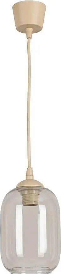 Brilagi - Lustră LED pe cablu R GLASS 1xE27/60W/230V Ø 14 cm bej/gri fumuriu