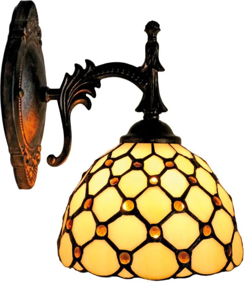 BRILAGI - Tiffany lampă de perete cu vitralii IVORY SMOOTH 1xE14/40W/230V