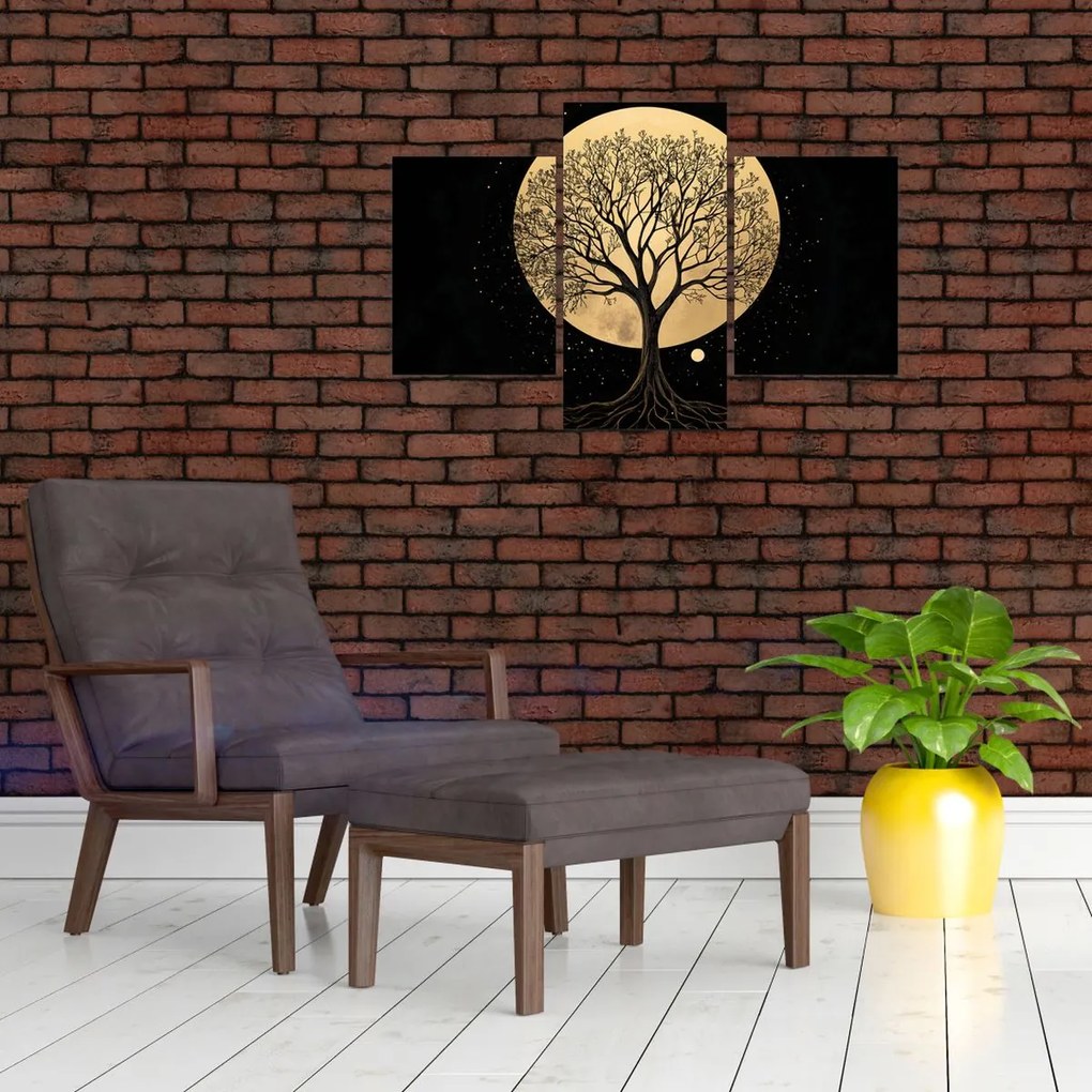 Tablou – Arbore în lună plină aurie I. (90x60 cm)