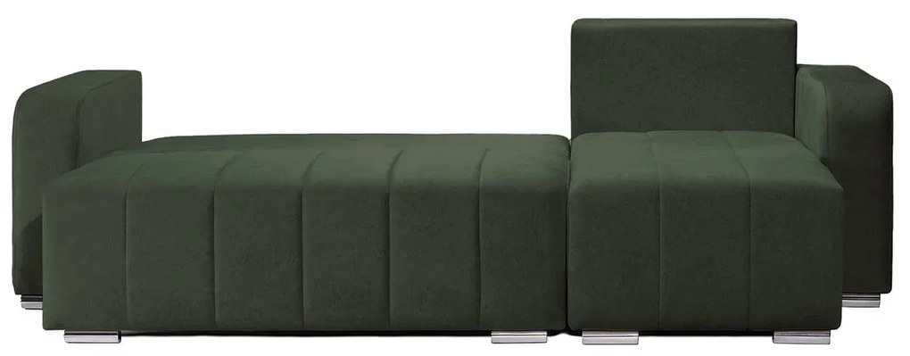 Coltar Extensibil 3 locuri Armando, cu ladă de depozitare, Verde - Gri, 240 x 147 x 85 cm