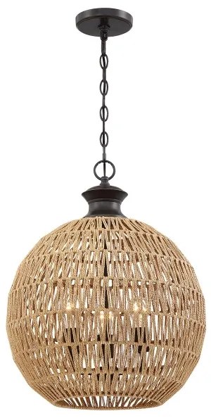 Quoizel QZ-CASABLANCA-3P-PBZ - Candelabru suspendat pe lanț CASABLANCA, 3xE27/60W/230V