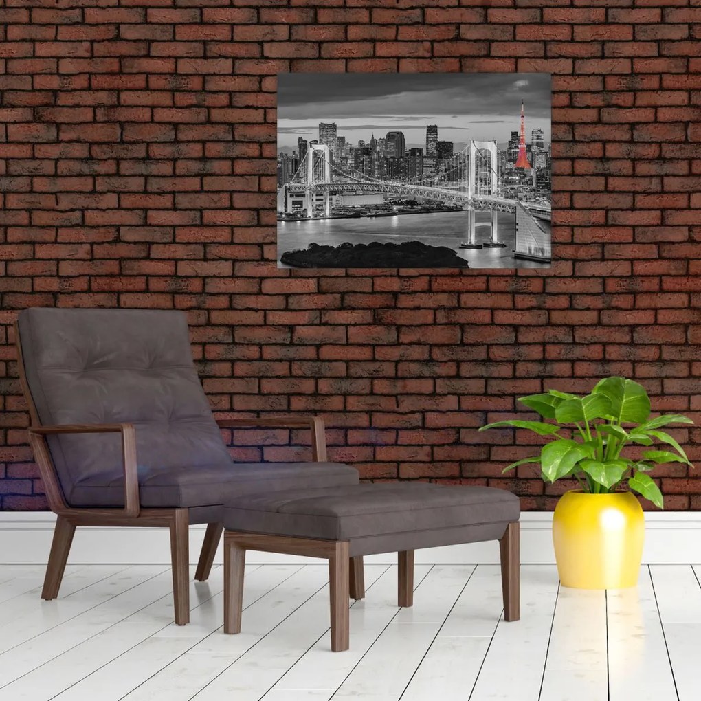 Tablou - Oraș mare cu un turn roșu (70x50 cm)