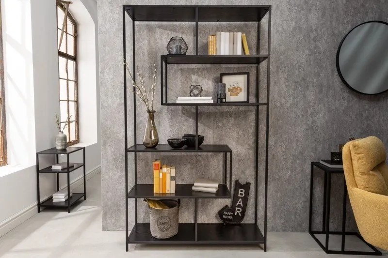 Raft design industrial Slim Line 185x115cm, negru