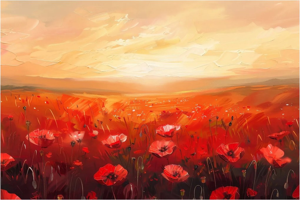 Tablou - Câmp de maci (90x60 cm)