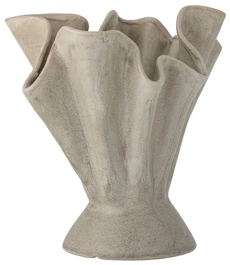 Vază bej din gresie handmade Plier – Bloomingville