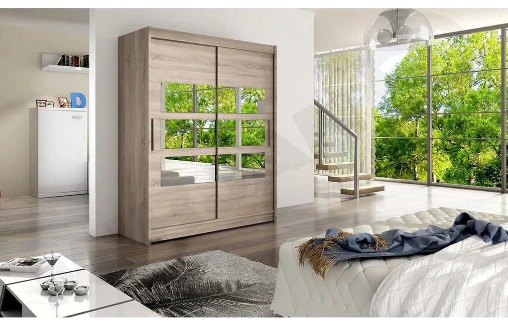 Dulap cu uși glisante Primrose VII (trufă) (fără iluminare). Promo -17%. 1058470
