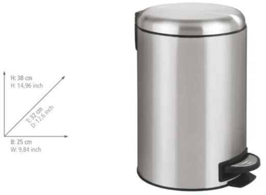 WENKO 22703100 - Coș LEMAN 25x38 cm inox satinat/negru