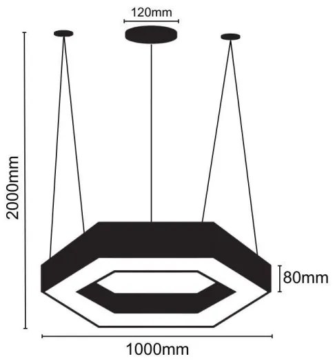 Lustră LED pe cablu LED/50W/230V 4000K d. 100 cm