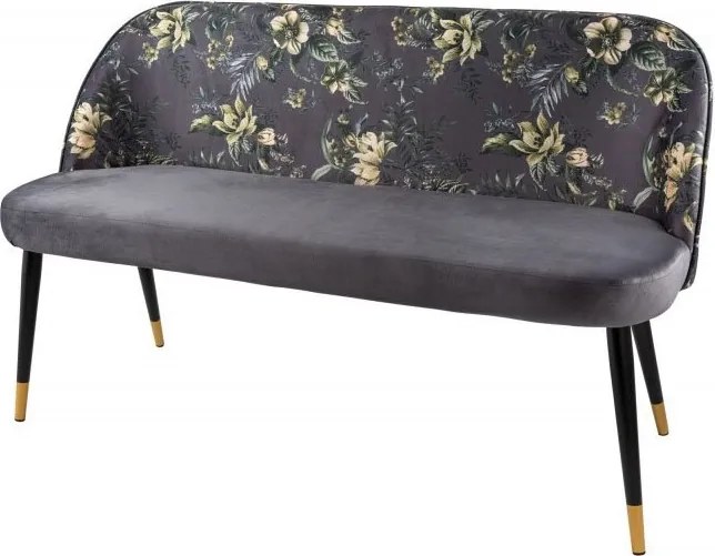 Bancheta moderna tapitata cu model floral Boutique gri