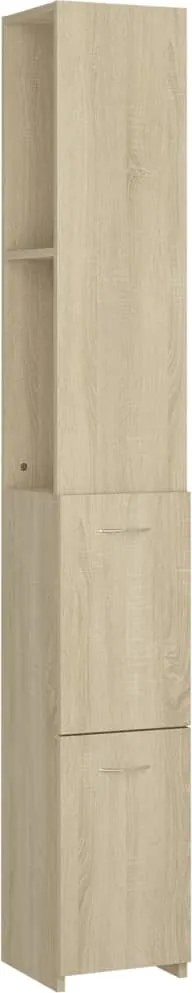 vidaXL Dulap de baie, stejar sonoma, 25x26,5x170 cm, lemn prelucrat