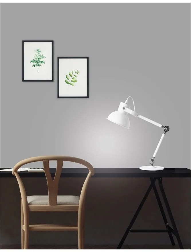 Lampa de birou cu brat articulat Dunik alb NVL-6713001