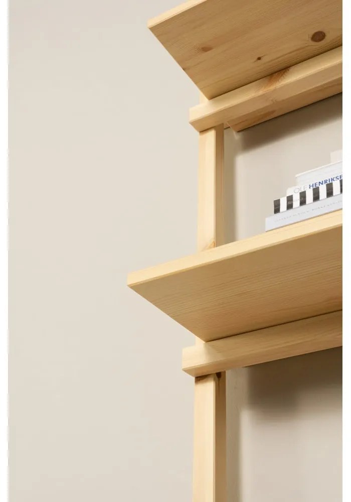 Bibliotecă de perete în culoare naturală din lemn de pin 66x127 cm Groove – Karup Design