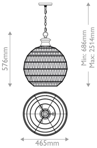 Quoizel QZ-CASABLANCA-3P-PBZ - Candelabru suspendat pe lanț CASABLANCA, 3xE27/60W/230V