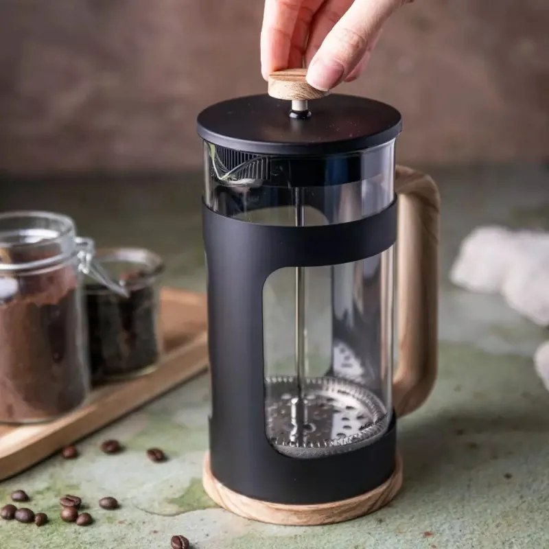 Presă de cafea franceză Klausberg KB 7680, 0,600 l, sticlă, negru/maro