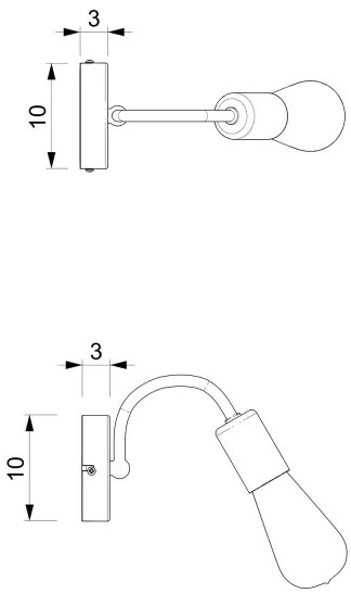 Lampă de perete DOW 1xE27/60W/230V albă/aurie