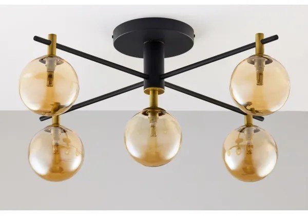 Lustră aplicată Jupiter 2032 FIGARO 5xG9/10W/230V negru/auriu/bej