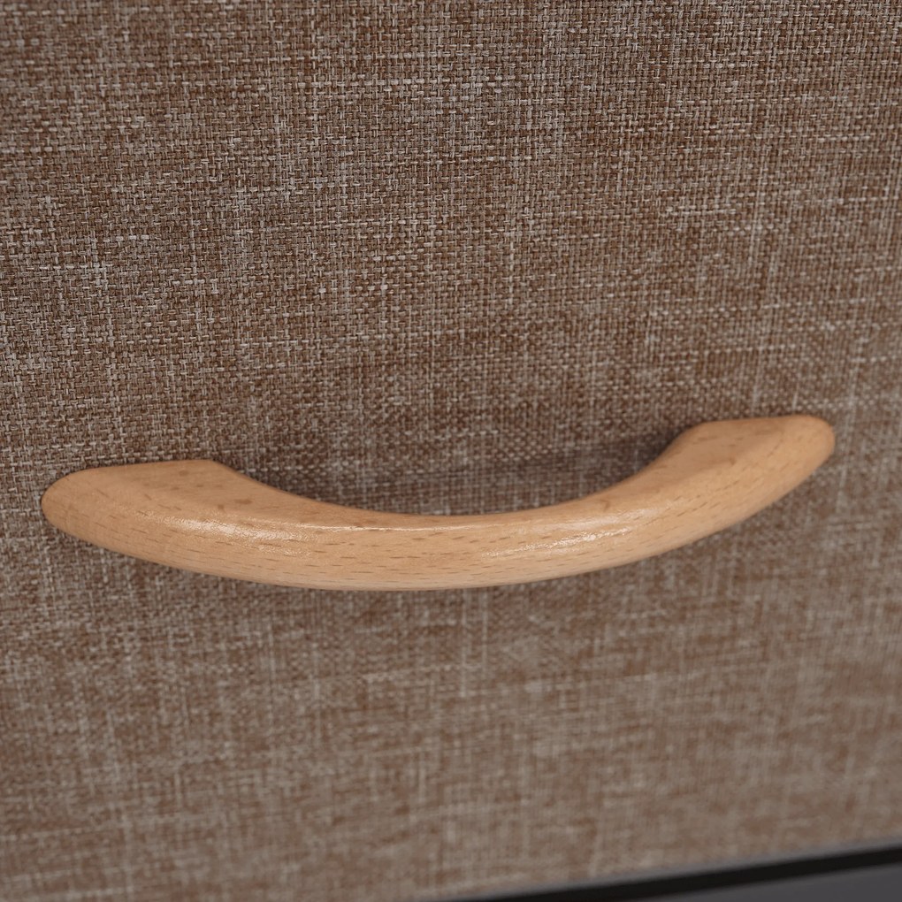 Comodă cu sertare din material textil, negru/bej/maro deschis/maro închis, HAZEL TYP 2