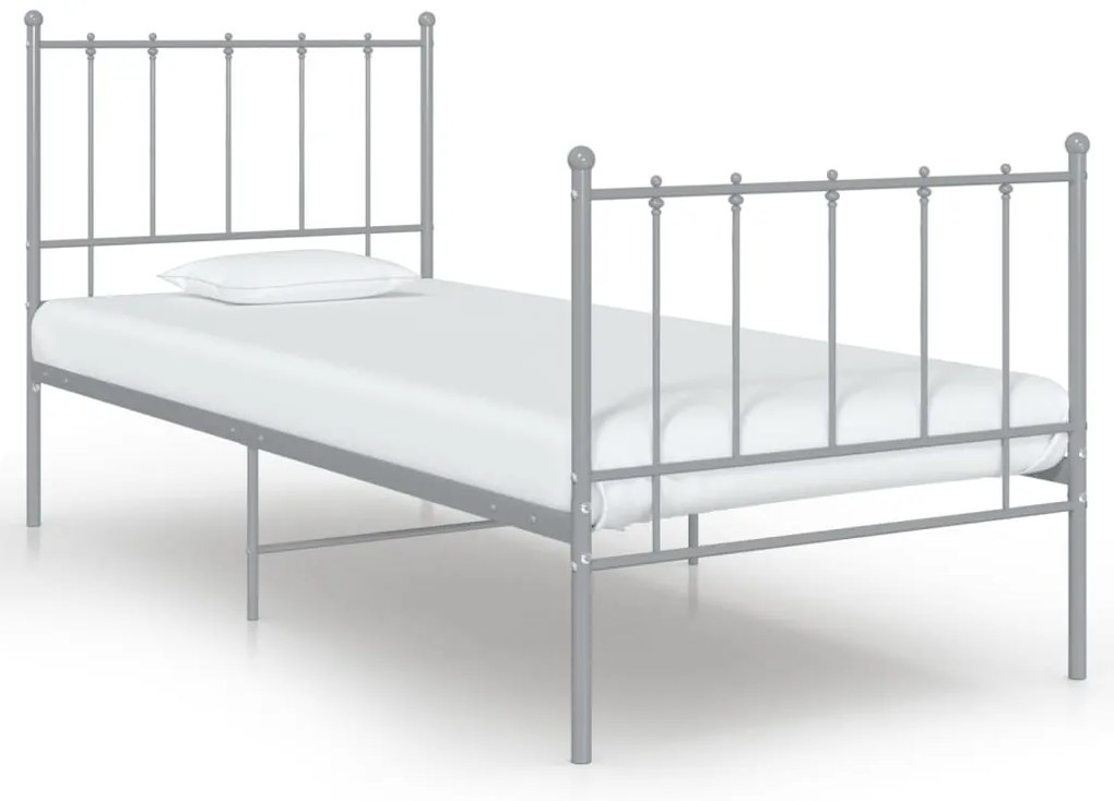 vidaXL Cadru de pat, gri, 100x200 cm, metal