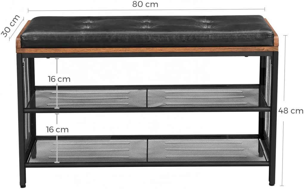 Bancheta Depozitare Pantofi Vasagle, 80x30x48cm