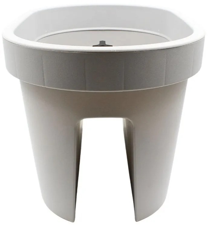 Ghiveci pentru balustradă, design oval, culoare gri urban, 26x39.5x24 cm